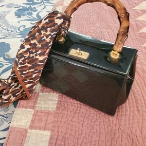 Vintage black patent Saber handbag